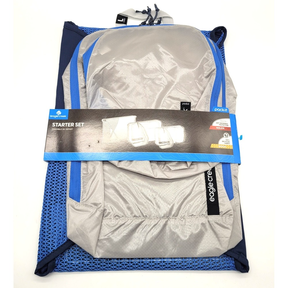 Eagle Creek 3-Piece Packing Cube Set – Az Blue-Grey Travel Organizer Kit - Picture 3 of 6